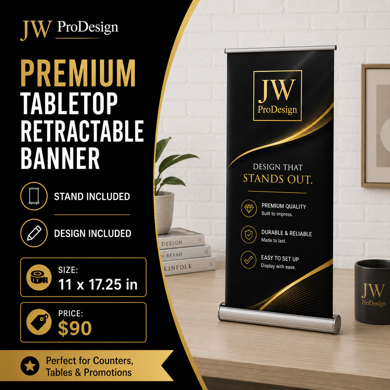 Premium Retractable Banners – Stand &amp; Design Included
