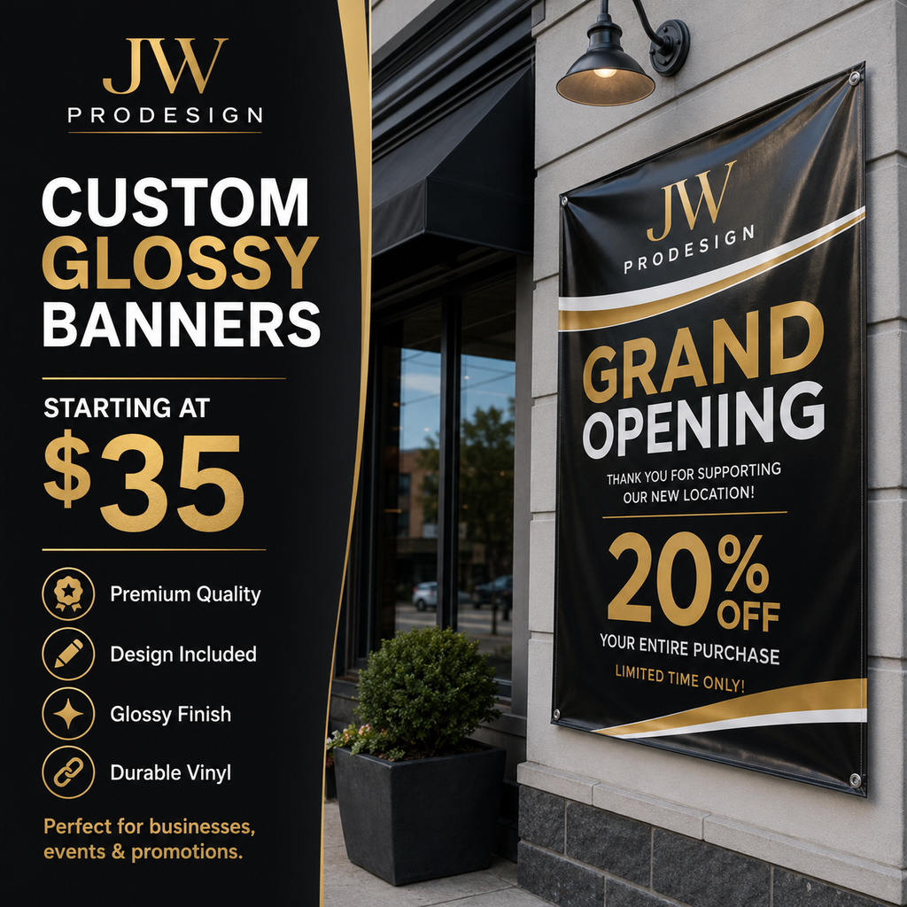 Glossy Custom Banners-Design included