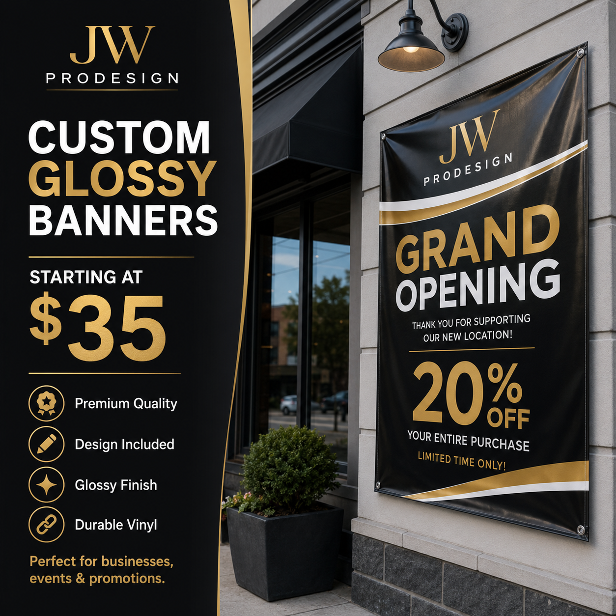 Glossy Custom Banners-Design included