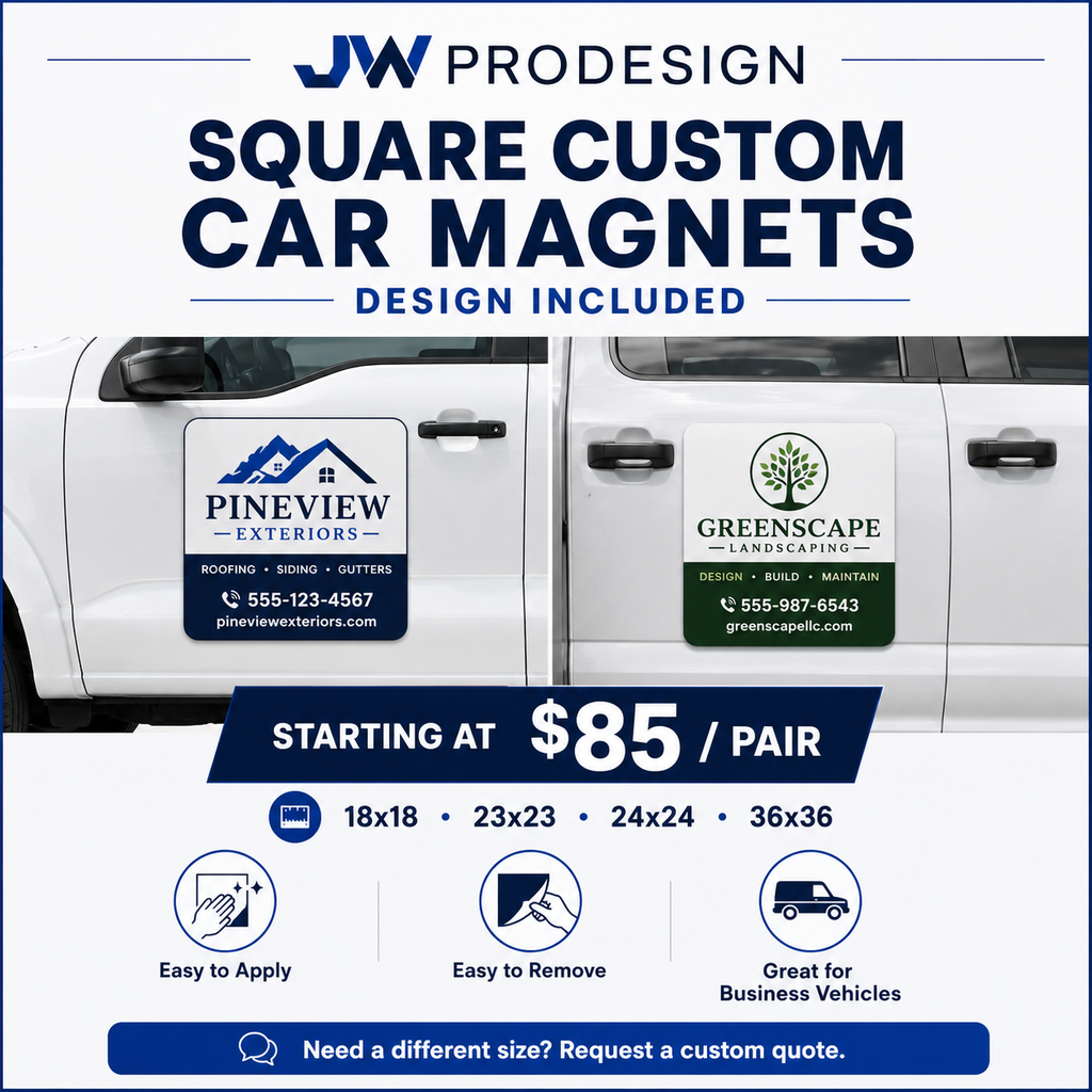 Custom Square car Magnets-Design Included