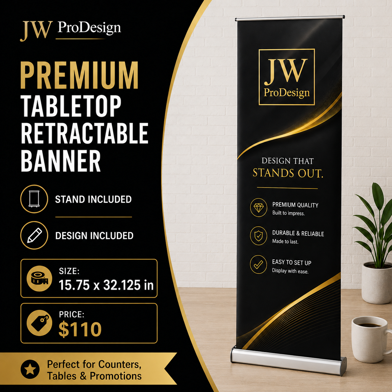 Premium Retractable Banners – Stand &amp; Design Included