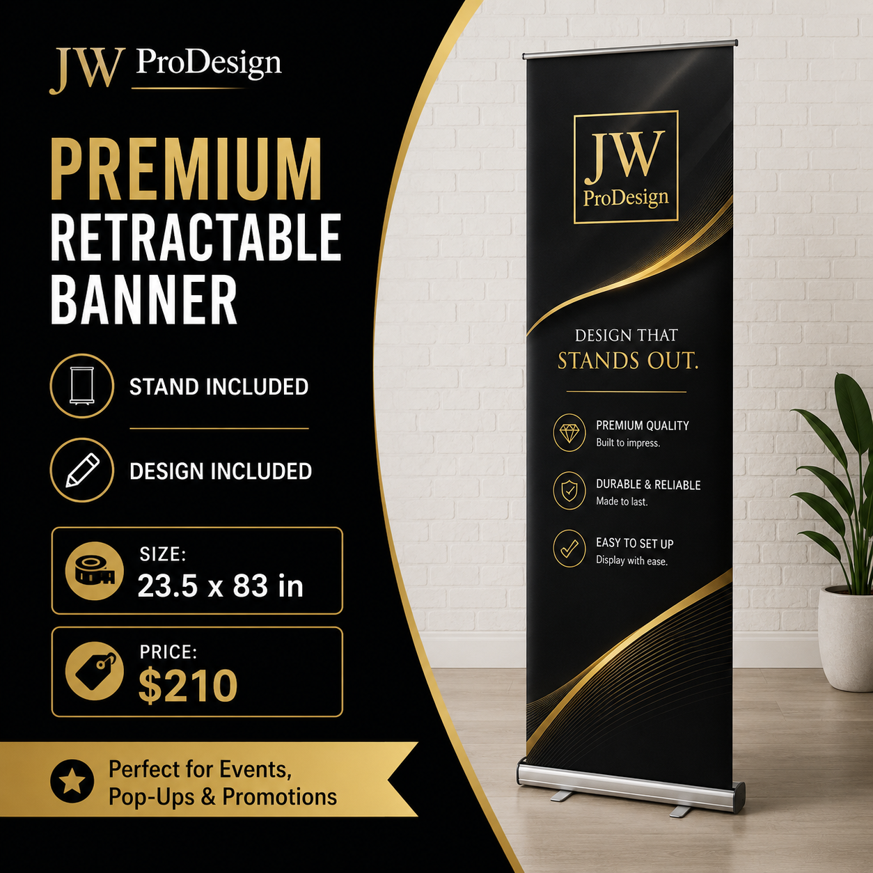Premium Retractable Banners – Stand &amp; Design Included