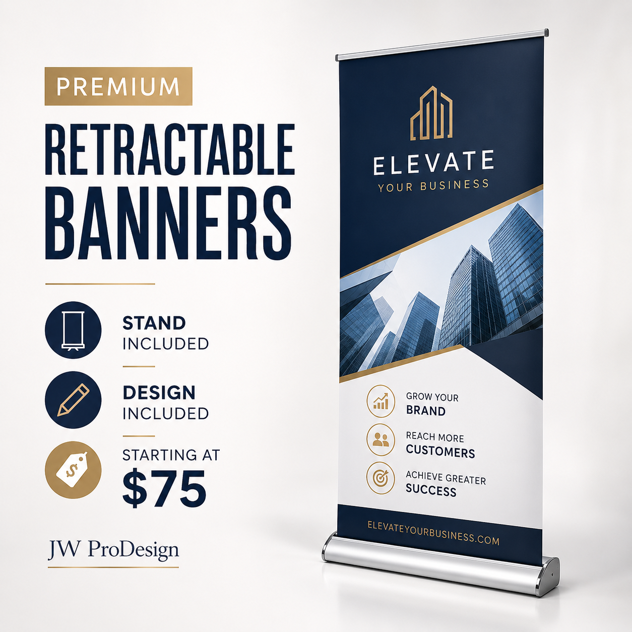 Premium Retractable Banners – Stand &amp; Design Included