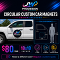 Circular Custom Car Magnets-Design Included.